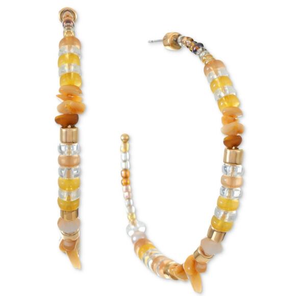 STYLE & CO Multi-Bead Hoop Earrings, 2.7" - Picture 1 of 3